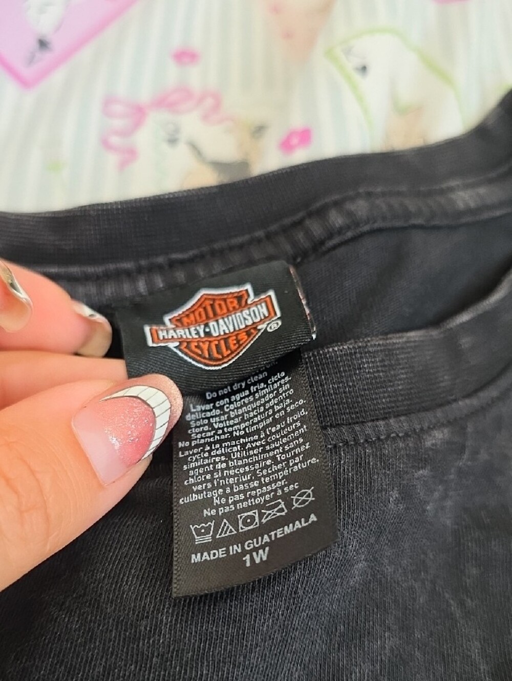 Harley-Davidson Black Tee with Red and Orange Winged Emblem - Picture 3 of 5